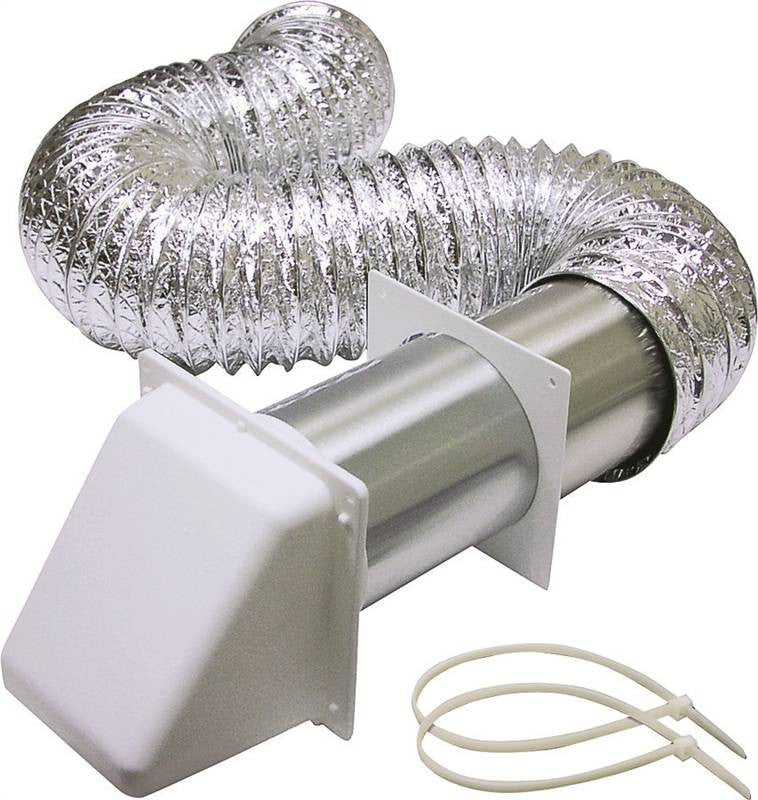 Vent Kit Dryer Alum 4inx8ft Wh