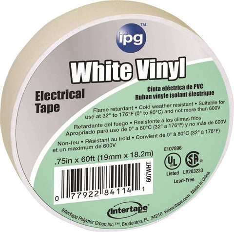 3-4x60ft White Vinyl Elec Tape
