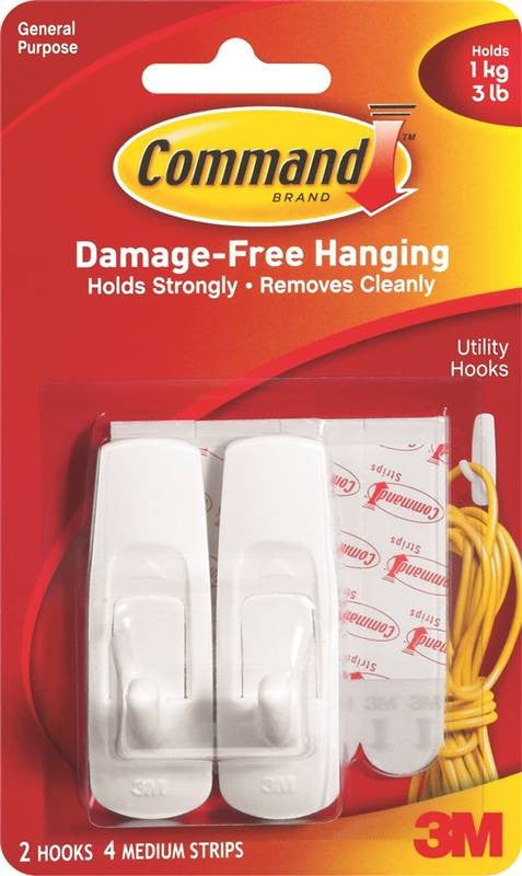 Hook Utility Med W-strip Wht