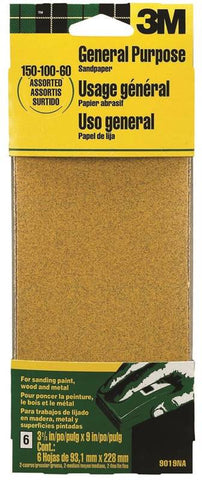 Sandpaper Al Ox 3-2-3x9in Asst