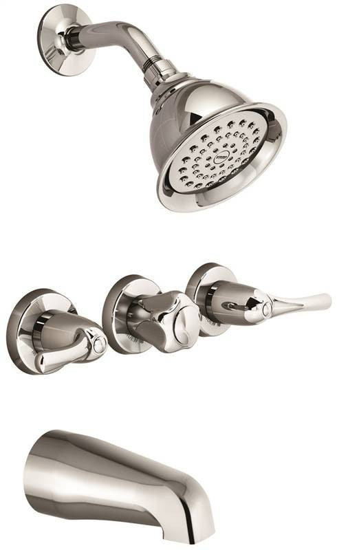 Tub-shower Faucet 3-hndl Chrm