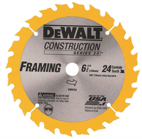 Circ Saw Blade 6-1-2 Carb 24t