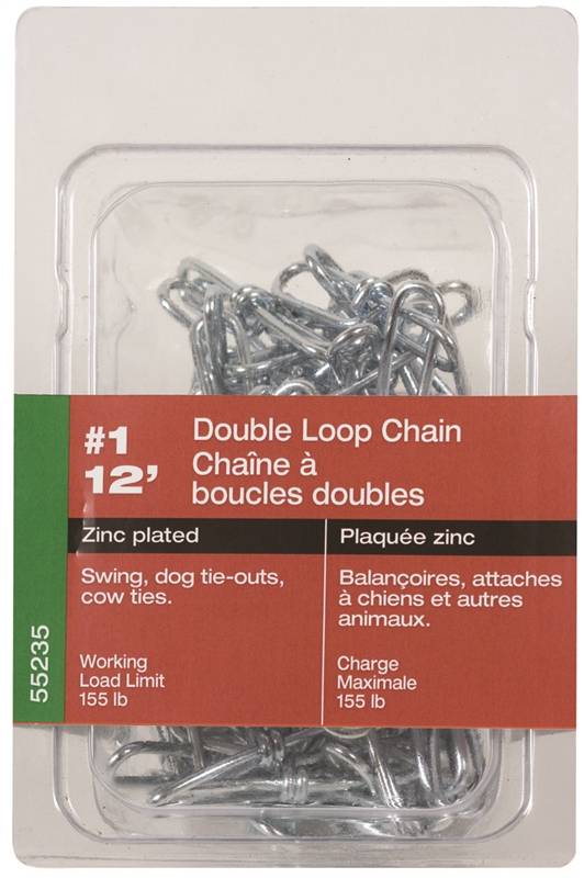 Chain Dbl Loop Zinc No1 X 12ft