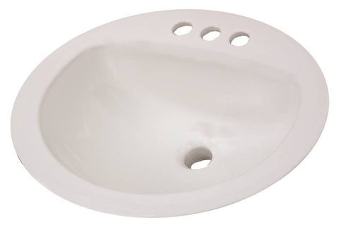 Sink Lav Oval Drop-in White
