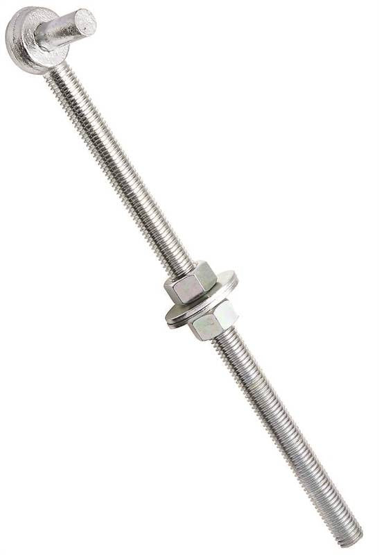 Hook Bolt Steel 5-8x12in Zinc