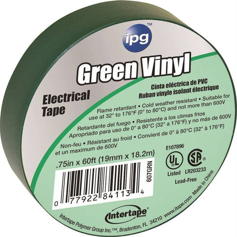 3-4x60ft Green Vinyl Elec Tape