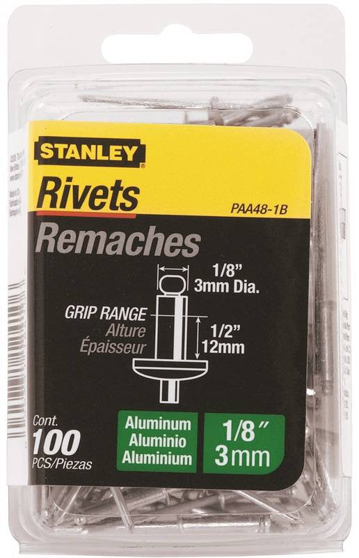 Rivet 1-8x1-2in Aluminum 100pk