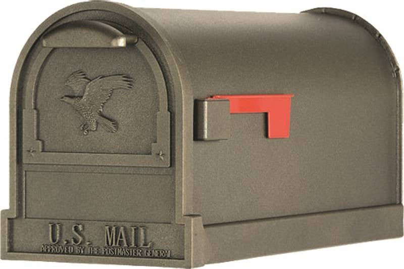 Mailbox Steel Bdy Alumtrm Brnz