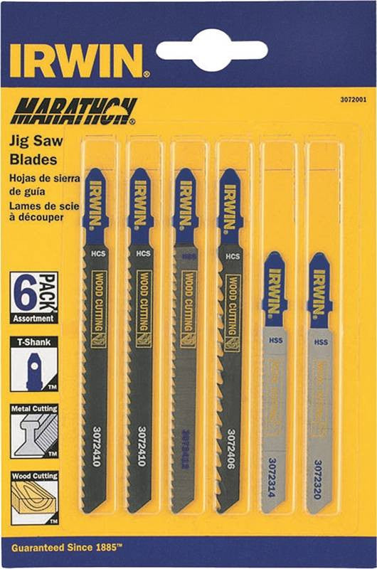 Jigsaw Blade T-shank 6pc Asrt