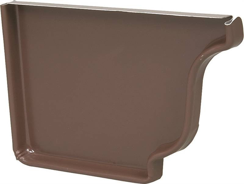 Gutter End Cap 5in Brown Left