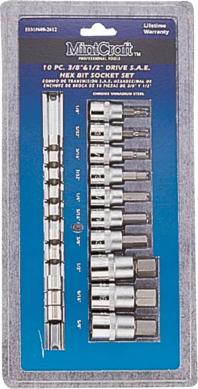 Socket Set 10pc 1-2dr Hex Met