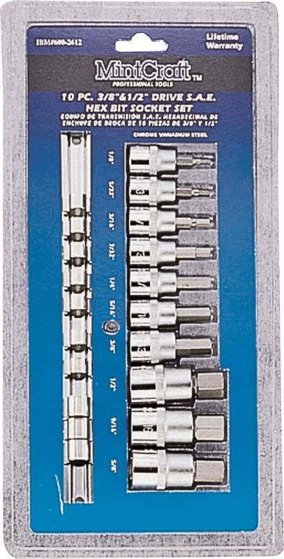 Socket Set 10pc 1-2dr Hex Sae