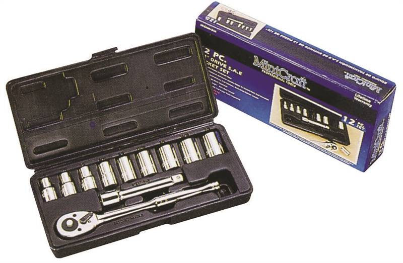 Socket Set 12pc 1-2drive Steel