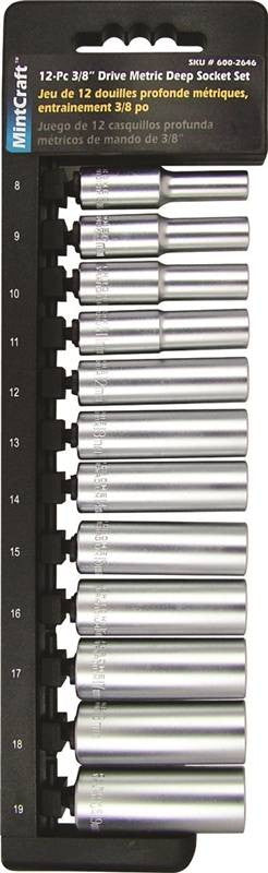 Socket Set 12pc 3-8drive Deep