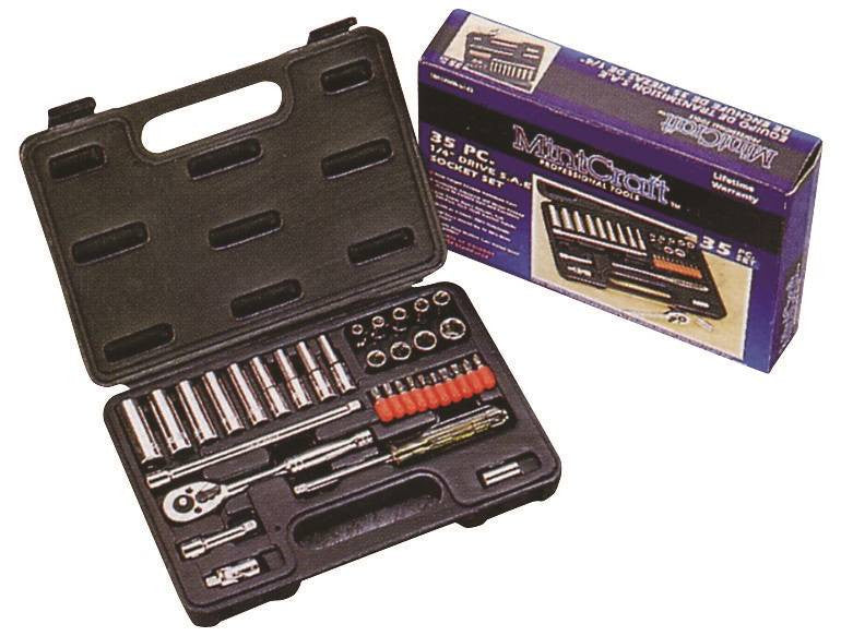 Socket Set 35pc 1-4drive Sae