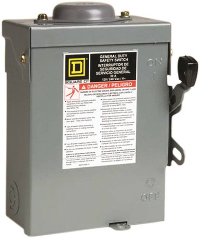 Switch Safety Outdr 2p 3w 30a