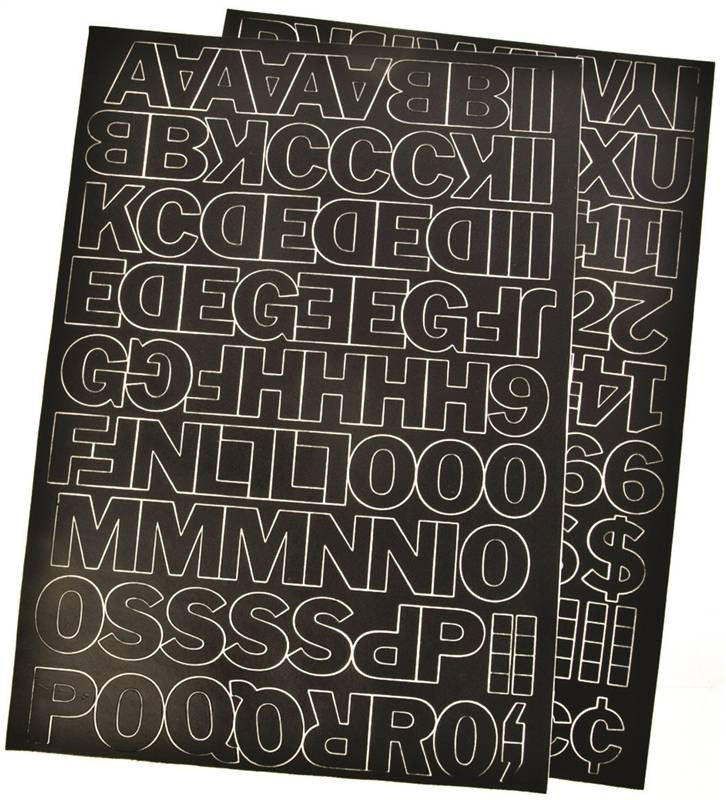 Number-letter Set 1in Vnyl Blk