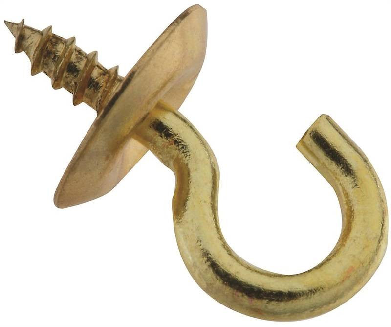 Hook Cup Solid Brass 1-2in