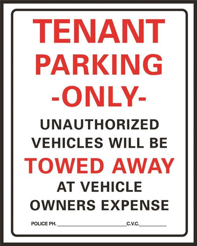 Sign Tenant Parking Only
