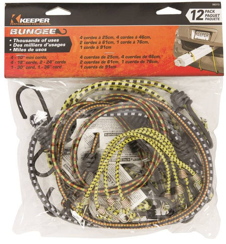 Assorted Bungee Cords 12pk