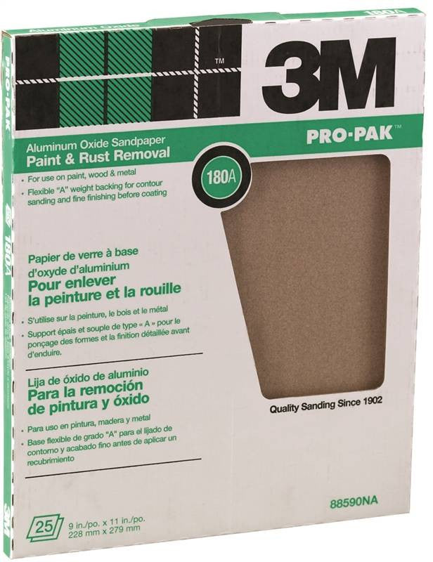 Sandpaper Al Oxide 9x11in 180a