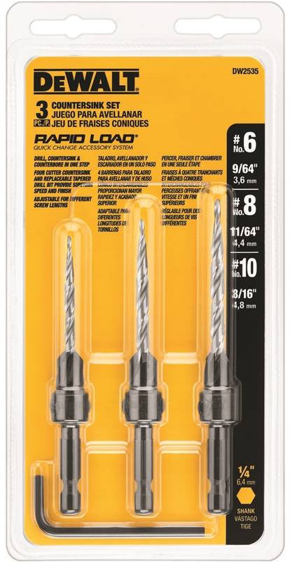 3pc Countersink Set Rapidload