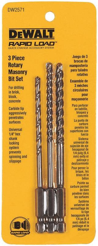 3pc Masonry Bit Set Rapidload