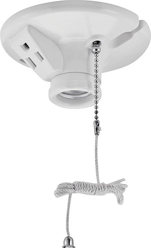 Lampholder Ceil P-chn Cord Wht