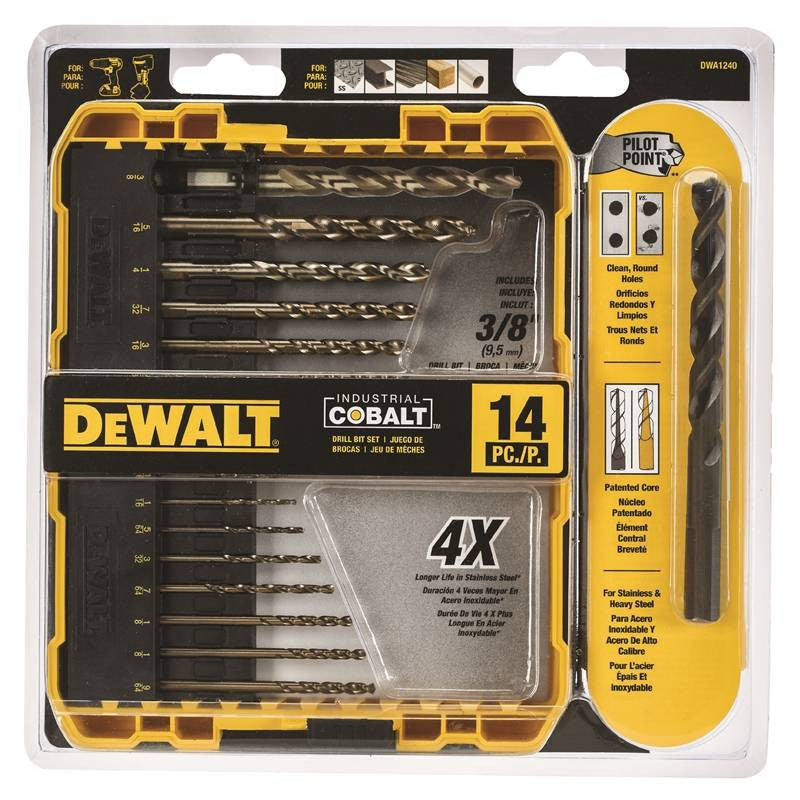 14pc Cobalt Drill Bit Set