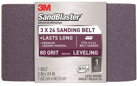 3x24in Med Prpl Sanding Belt