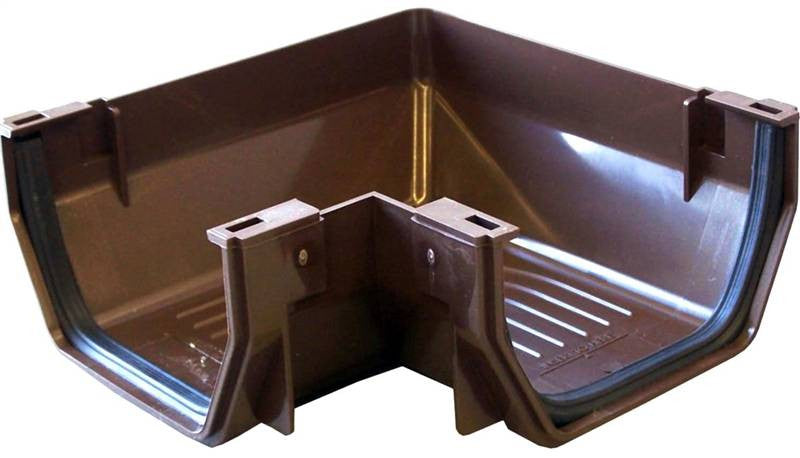 Gutter Corner Brown Plstc Pvc