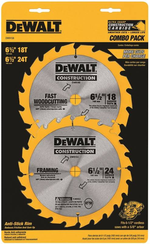 Circ Saw Blade 6-1-2 16-24t