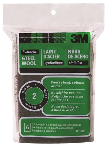 Pad Steel Wool Synthetic Med