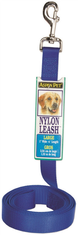 4'x1" Nylon Single Blue Leash