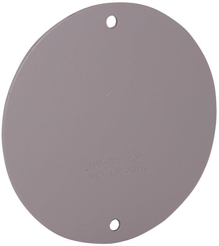 4in Gry Rnd Blank Cover Plate