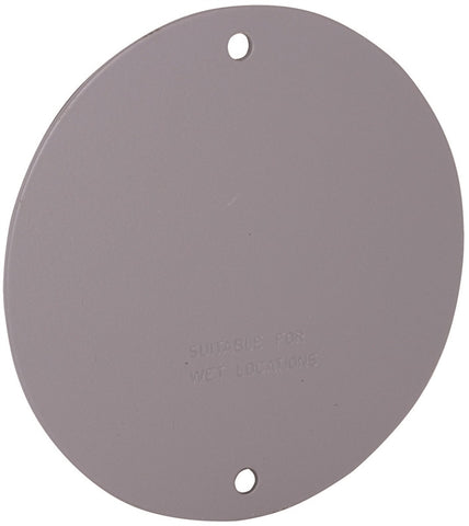 4in Gry Rnd Blank Cover Plate