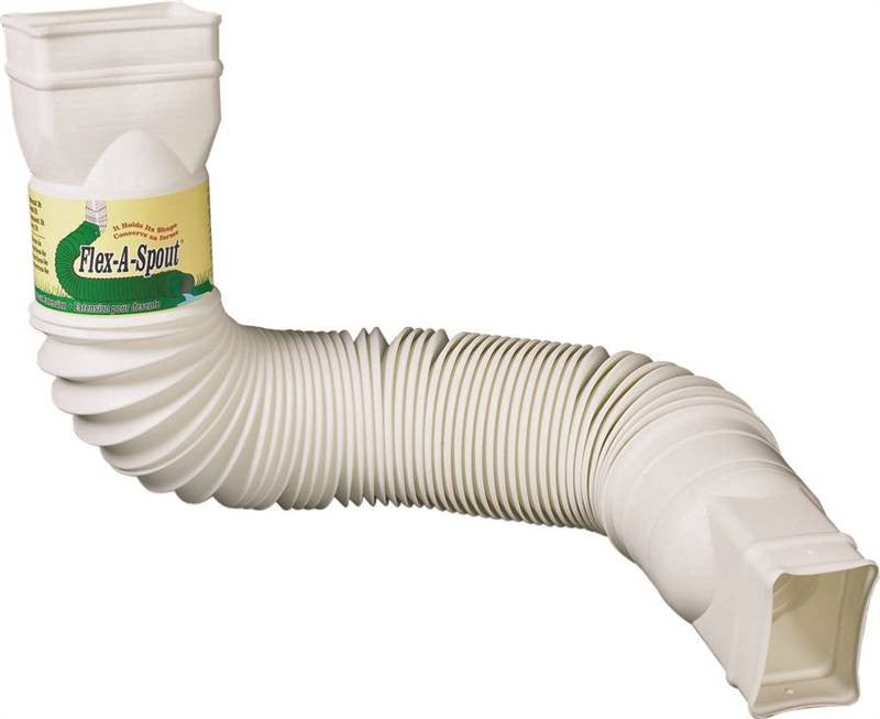 Downspout Ext White Flex Pvc