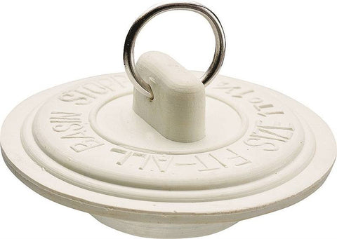 Drain Stopper Wht Rubb 1-1-3-8