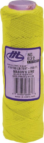 Line Mason 250ft Yel Braid Nyl