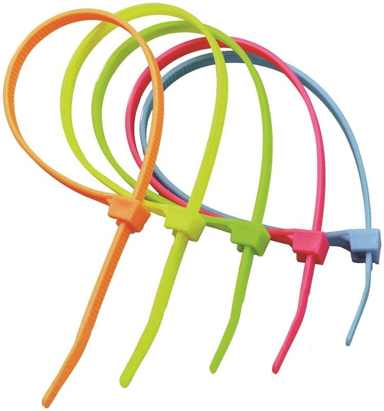 Cable Tie 8in Asst Fluo