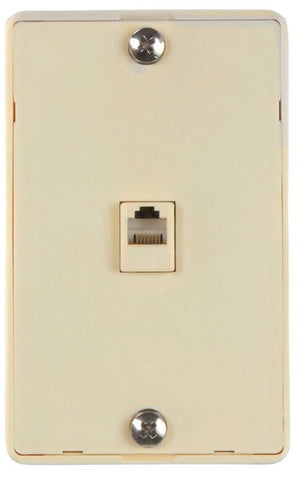 Wall Jack Phone Triplex Almond