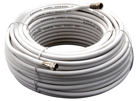 Cable Coax Rg6-f Conn100ft Wht