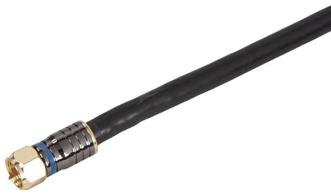 Cable Coax Rg6 Quad 3ft Black