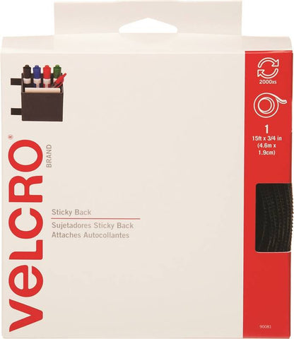Fastener Velcro 3-4x15ft Black