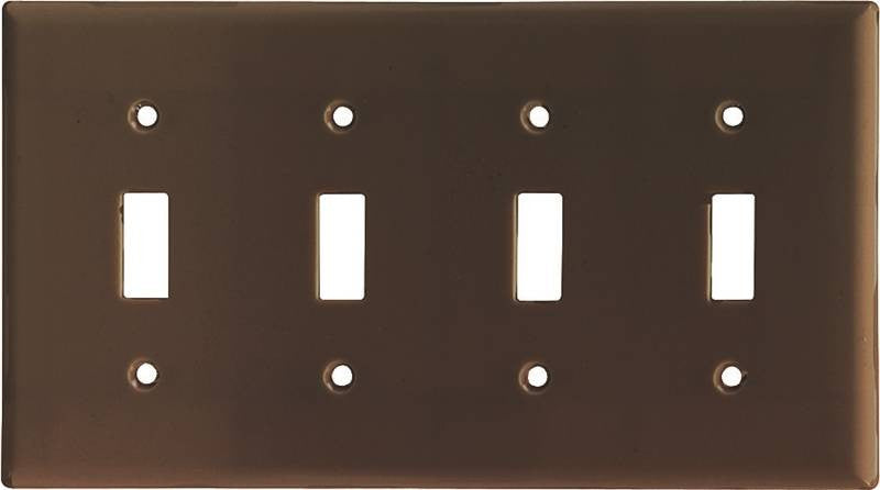 Wall Plate 4gang Tgl Std Brown