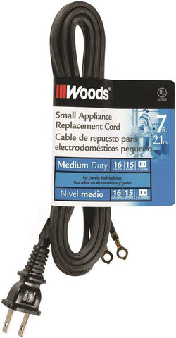 Cord Appl Replace 16-2x7ft Blk