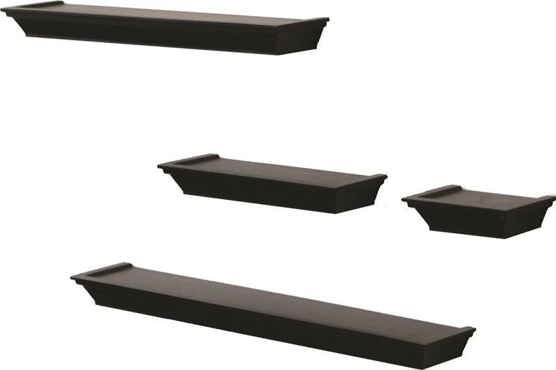 Shelf Decor 4 Pc Ledge Black