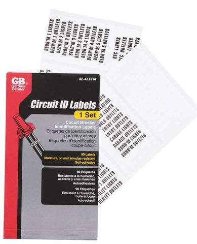 Label Circuit Breaker Box Alph