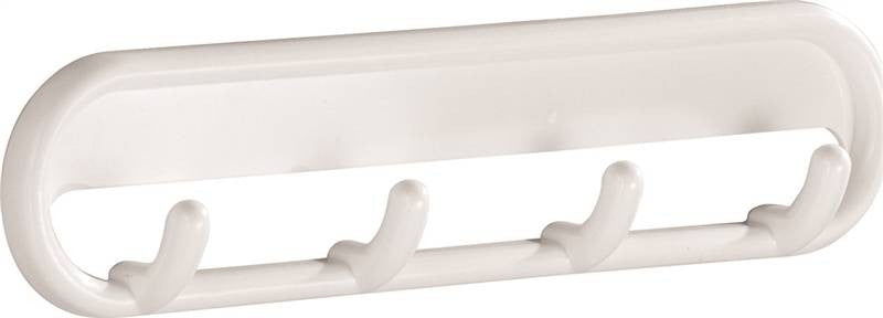 Hook Rack Self Adh Plastic Wht