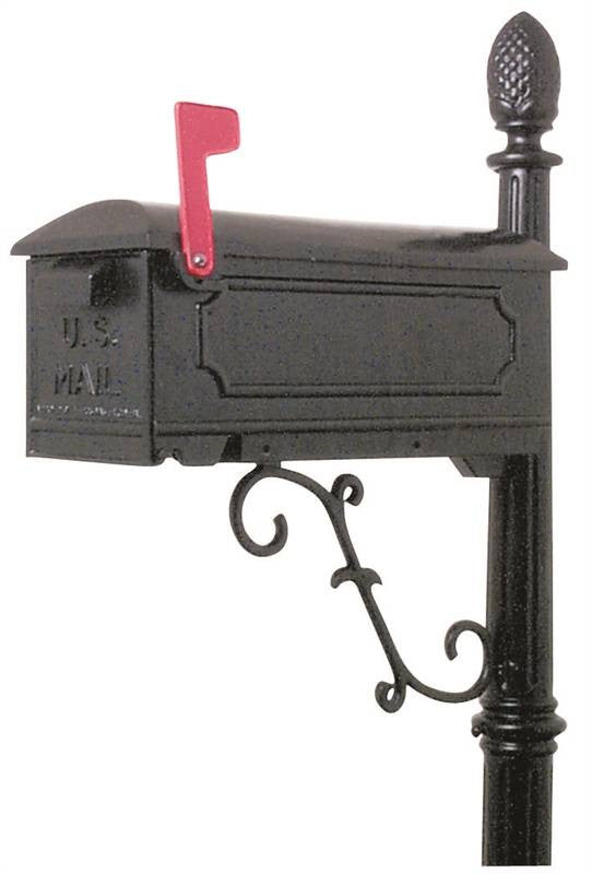 Mailbox-post Cast Alum Black